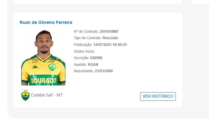 Camisa 10 fora de jogo: por que o Cuiabá rescindiu com Ruan Oliveira?