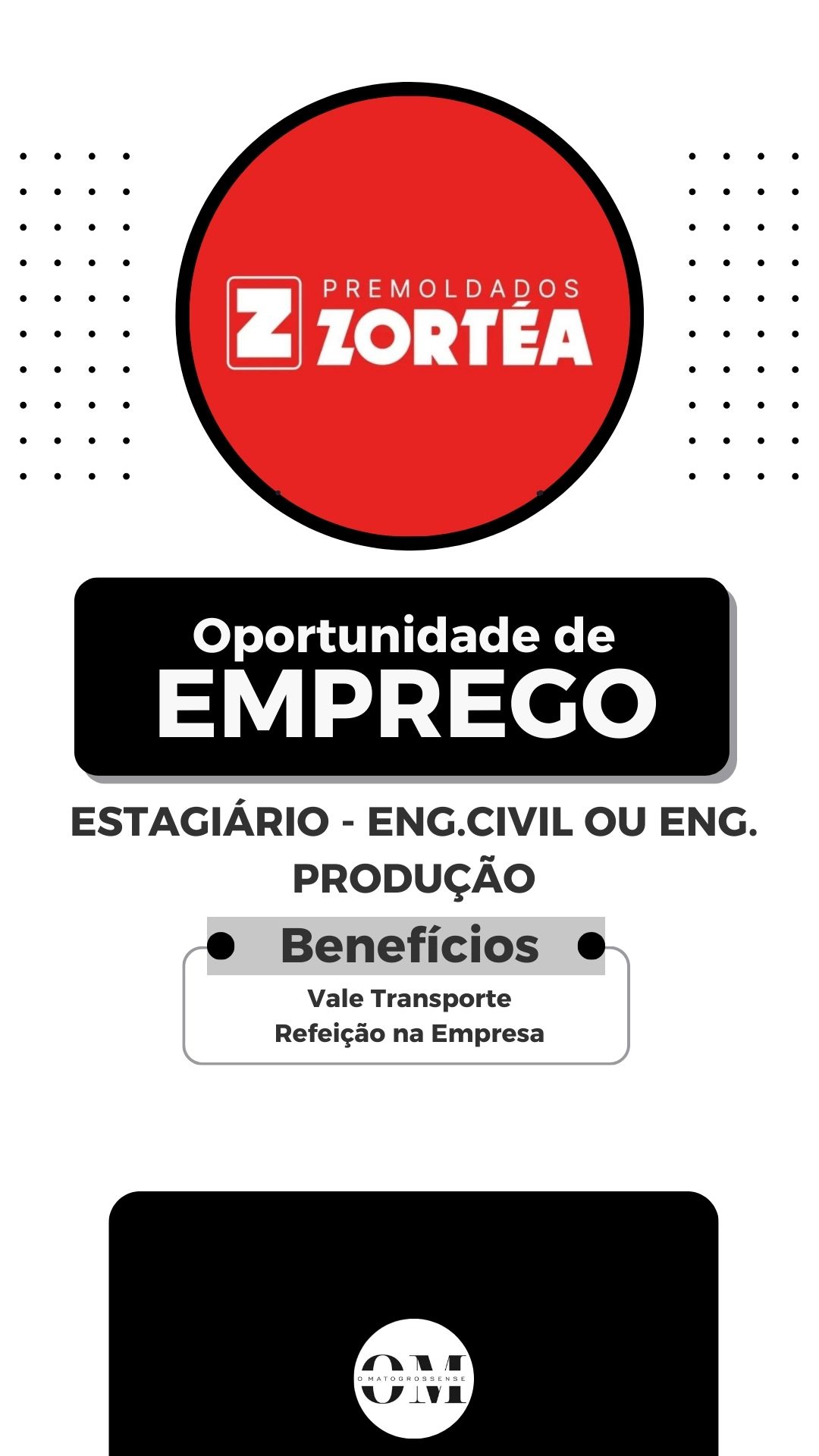 ESTAGIÁRIO – ENGENHARIA CIVIL OU ENGENHARIA DE PRODUÇÃO