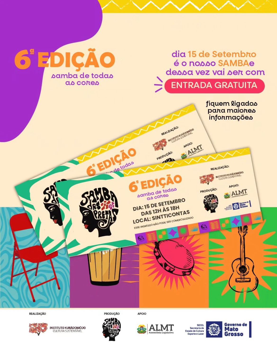 Venha viver o melhor do samba em Cuiabá; "Samba das Pretas" com entrada gratuita