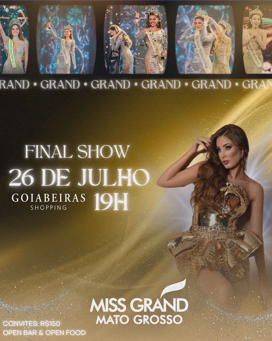 Conheça as finalistas do Miss Grand Mato Grosso 2024 e torça pela sua favorita hoje (26) no Goiabeira Shopping