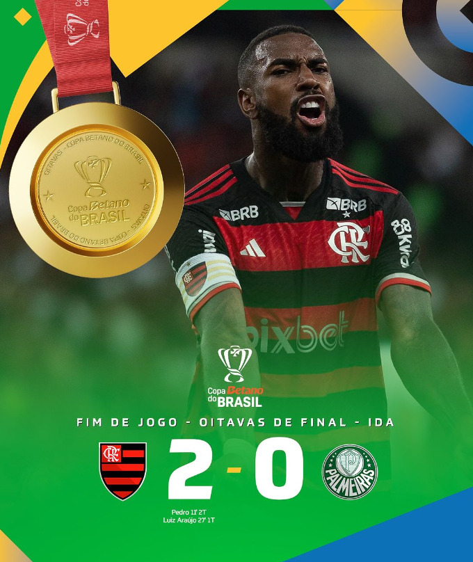 Flamengo vence o Palmeiras e abre vantagem na Copa do Brasil; veja ...