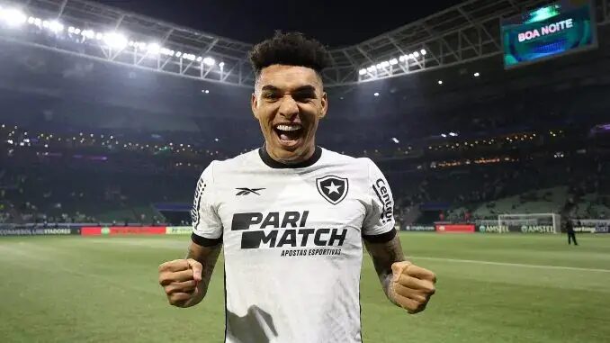 Igor Jesus comemora a classificação do Botafogo