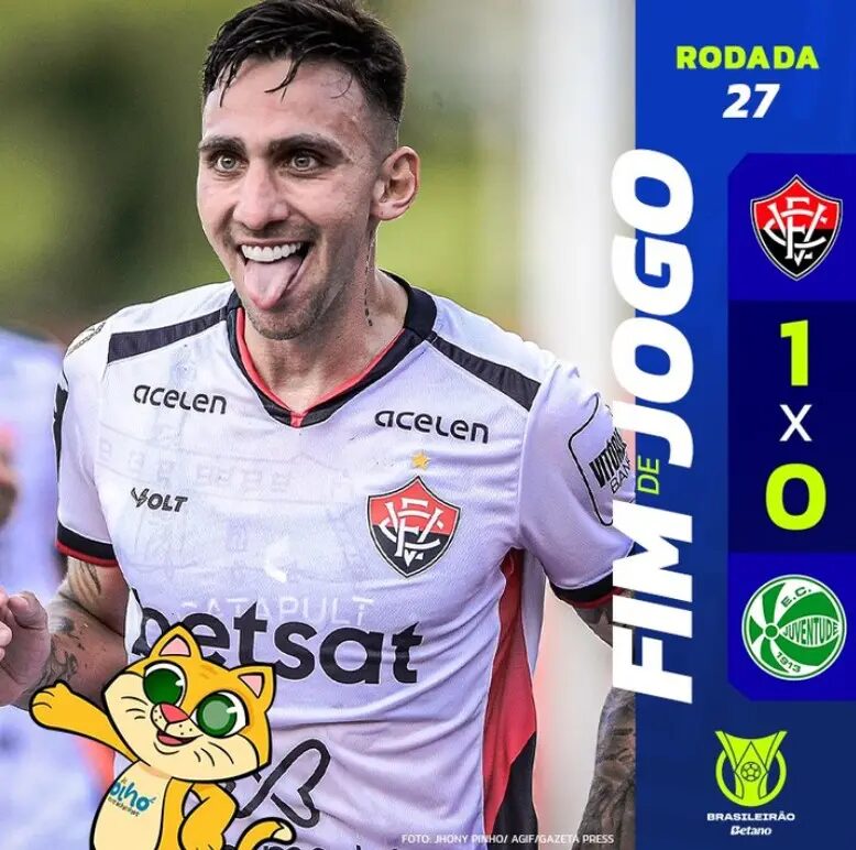 Gustavo Mosquito marca e Vitória bate o Juventude - O Matogrossense