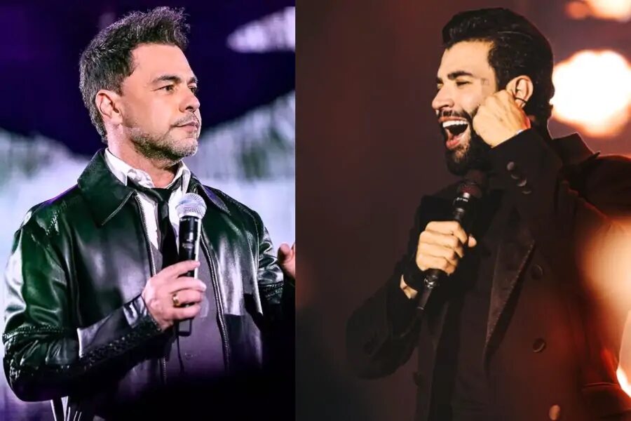 Participação especial de Zezé Di Camargo no show de Gusttavo Lima é marcada por falha vocal