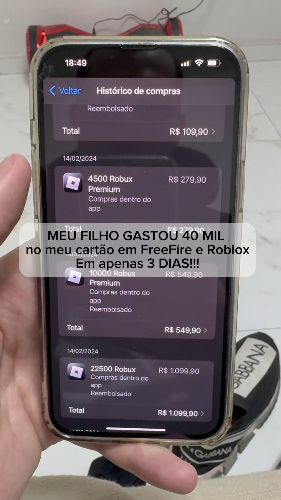 Garoto gasta R$ 40 mil em Free Fire e Roblox; VEJA VÍDEO