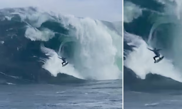 Mikey Brennan sobrevive a onda gigante de 8 metros em Shipstern Bluff