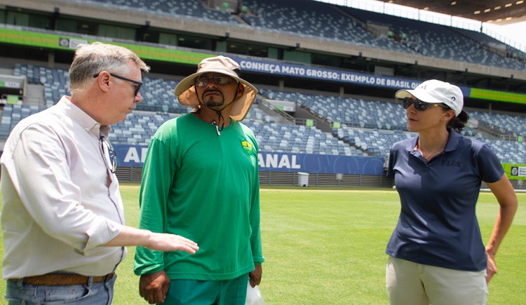 FIFA inspeciona Arena Pantanal em Cuiabá, candidata à Copa do Mundo Feminina 2027