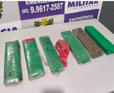 Homem preso com 6 kg de drogas em Guiratinga