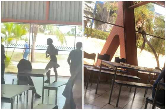 Alunos entram em pânico após moradora de rua invadir escola e quebrar pratos durante recreio em MT
