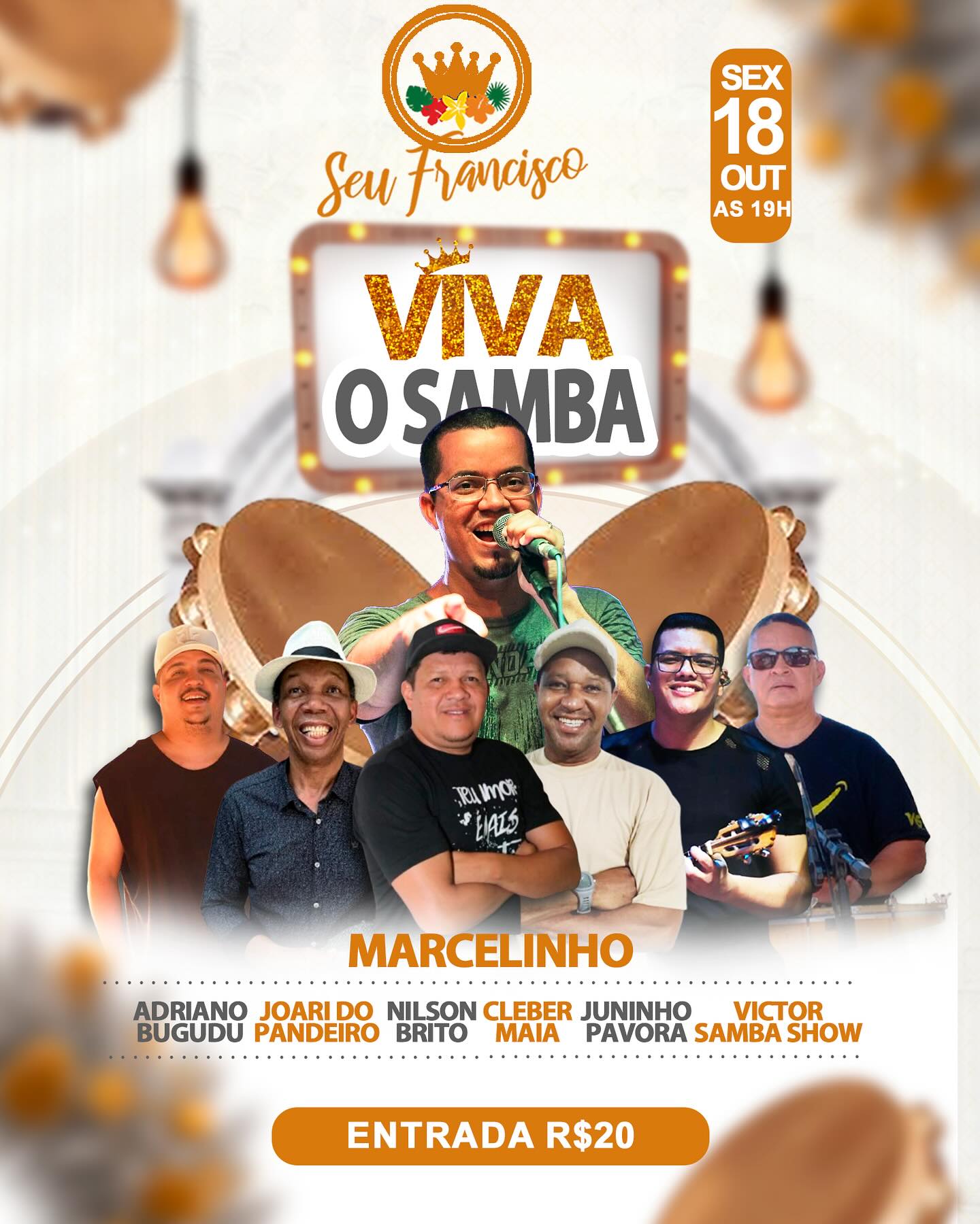 Viva o samba, no Seu Francisco Bar, nesta sexta-feira, reúne grandes nomes; VEJA VÍDEO