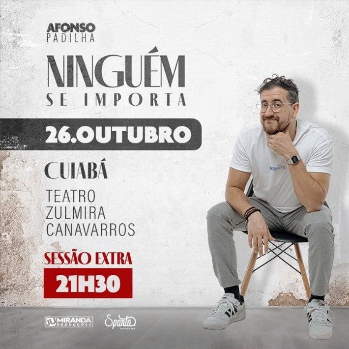 Afonso Padilha, ícone do stand up brasileiro, promete risadas em dobro para o público cuiabano neste sábado; VEJA VÍDEO