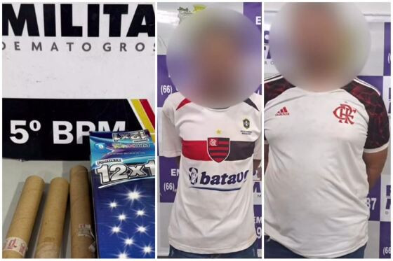Flamenguista se empolga e coloca amigo no capô do carro e acaba preso em MT