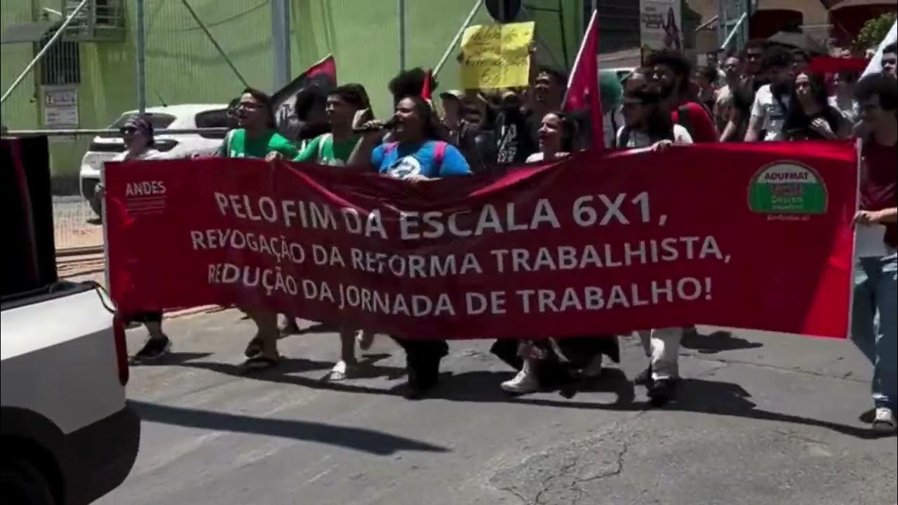 Protesto em Cuiabá Reivindica Fim da Escala 6x1 e Redução da Jornada de Trabalho
