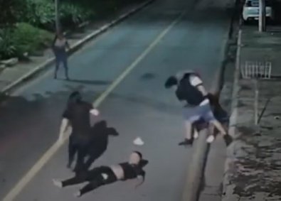 Câmeras Flagram Confronto Violento Entre Quatro Jovens em Cuiabá