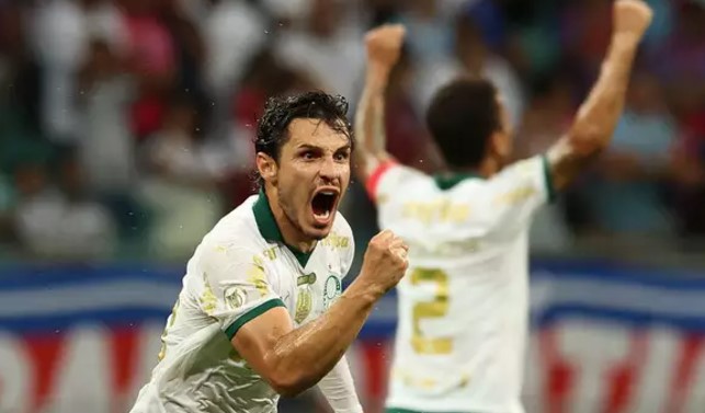 Raphael Veiga comemora gol que deixou tudo igual na Arena Fonte Nova. - CREDITO: CAMPO GRANDE NEWS