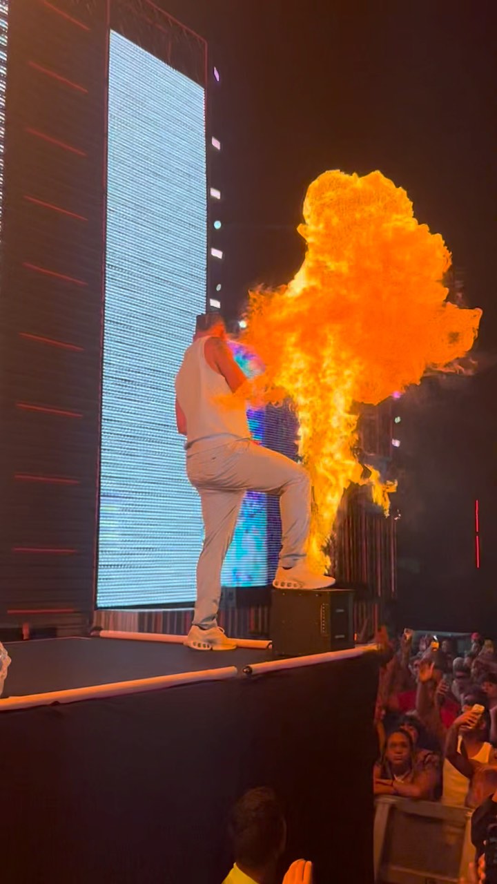 Major RD sofre acidente com fogo durante show no Rio de Janeiro; VEJA VÍDEO