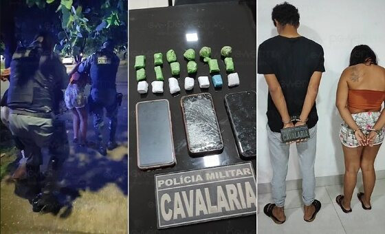 Cavalaria da PM prende casal de venezuelano por tráfico de drogas