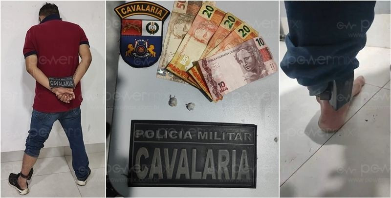 Cavalaria da PM prende homem de 43 anos comercializando entorpecente