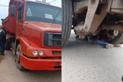 Motociclista morre após ser esmagado por caminhão em Cuiabá