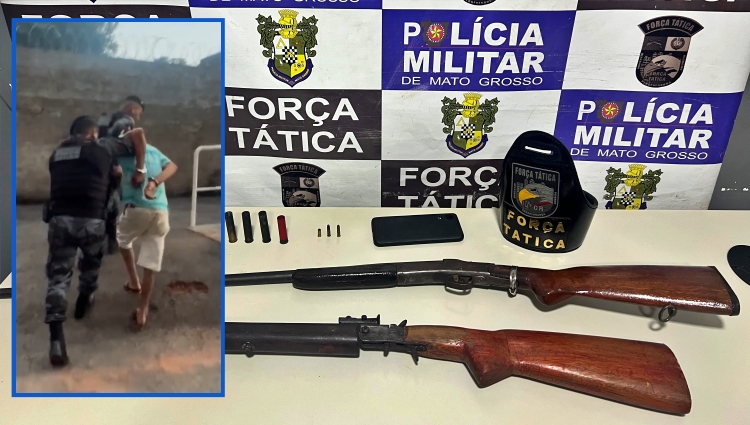 Homem atira na esposa e é preso em flagrante
