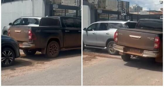 Advogado usa SW4 para "guinchar" Hilux parada em portão em MT