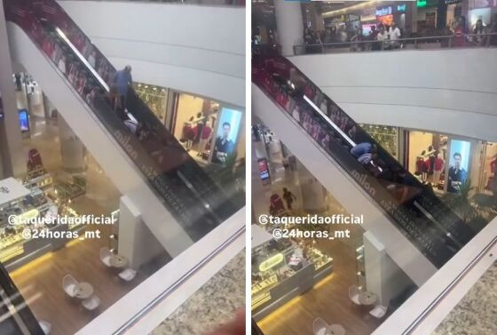 Mulher Fica Presa em Escada Rolante Após Queda