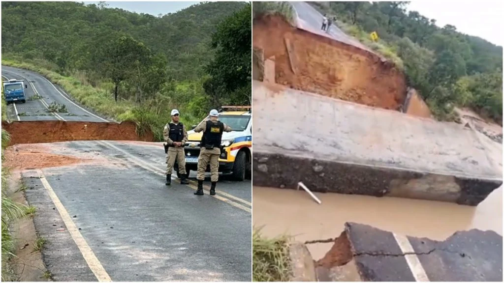 Ponte desaba e deixa Minas Gerais em alerta; VEJA VÍDEO