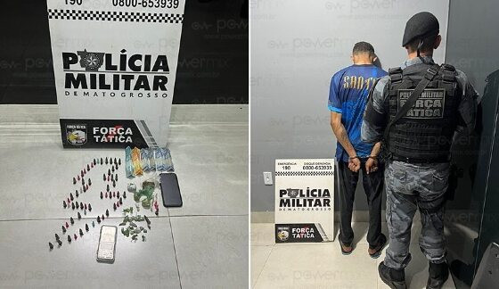 Força Tática prende jovem de 22 anos por tráfico de drogas