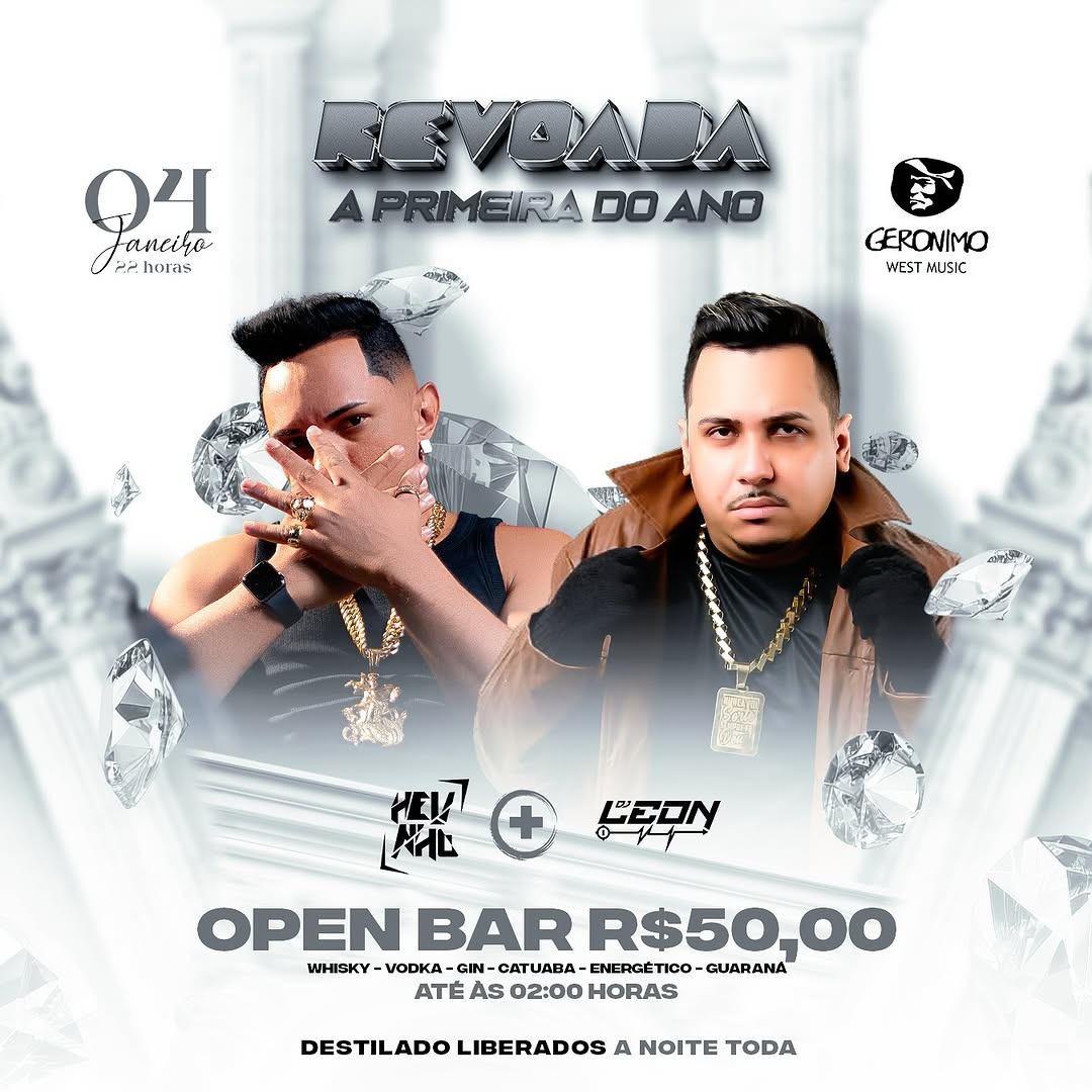 Primeira festa de 2025 promete agitar o Gerônimo West Music com open bar e shows imperdíveis; SAIBA TUDO