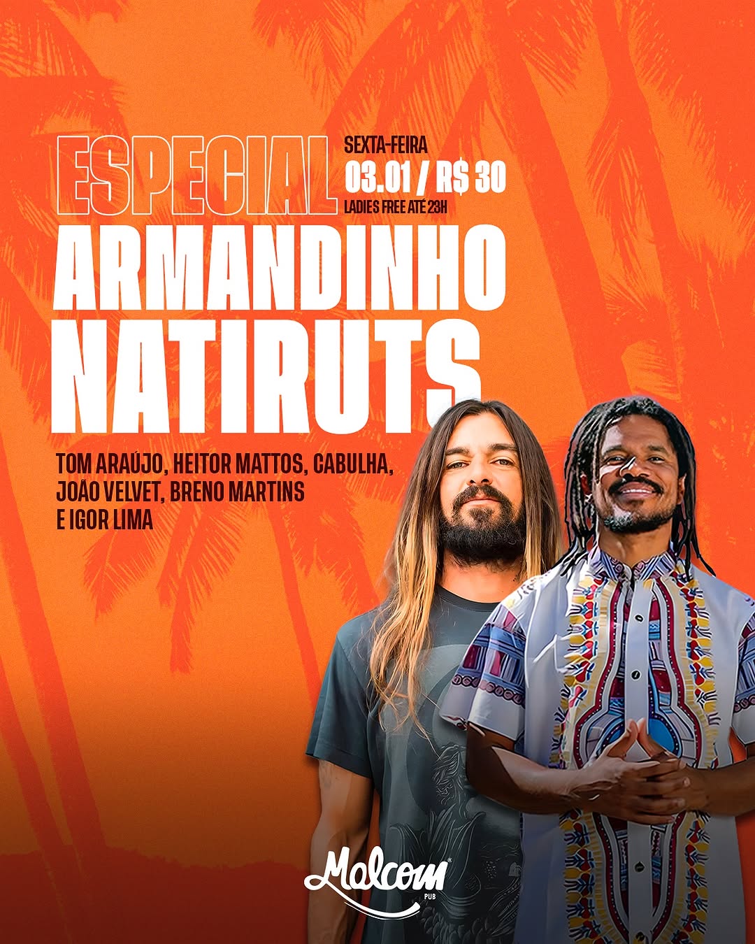 Especial Armandinho e Natiruts promete agitar Cuiabá no Sexta Reggae no Malcom Pub; SAIBA MAIS