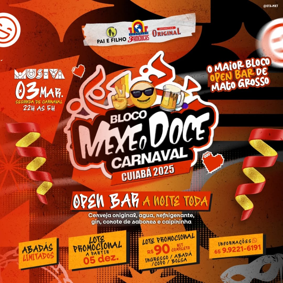 Bloco Mexe o Doce promete animar o carnaval de 2025 em Cuiabá; VEJA VÍDEO