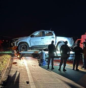 Capotamento de viatura da PM na MT-251