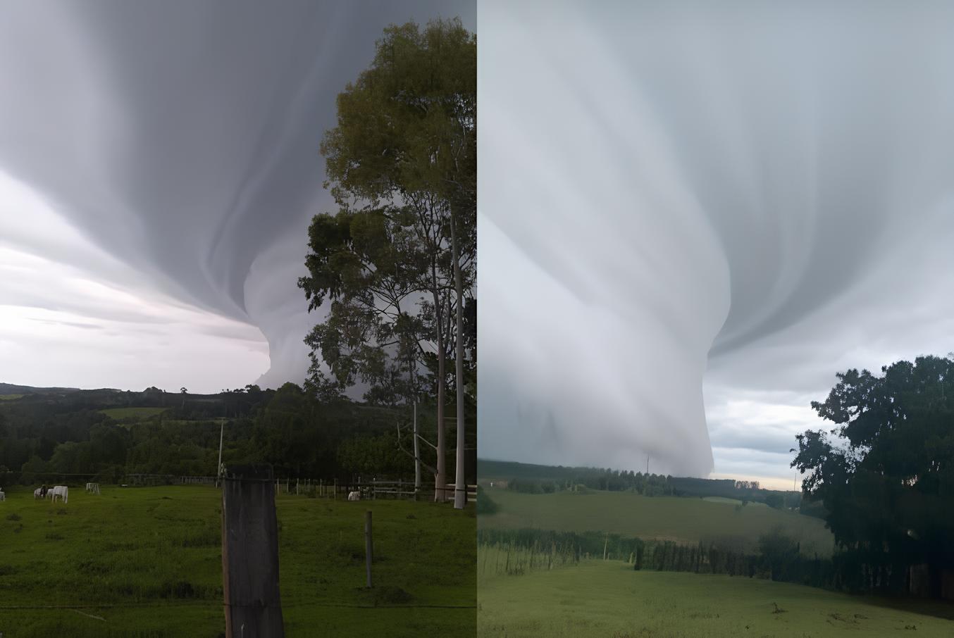 Tornado? Nuvem gigante cobre cidade no interior