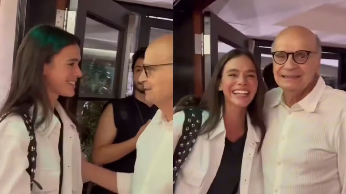 Bruna Marquezine encontra Drauzio Varella e vive momento emocionante durante evento; VEJA VÍDEO
