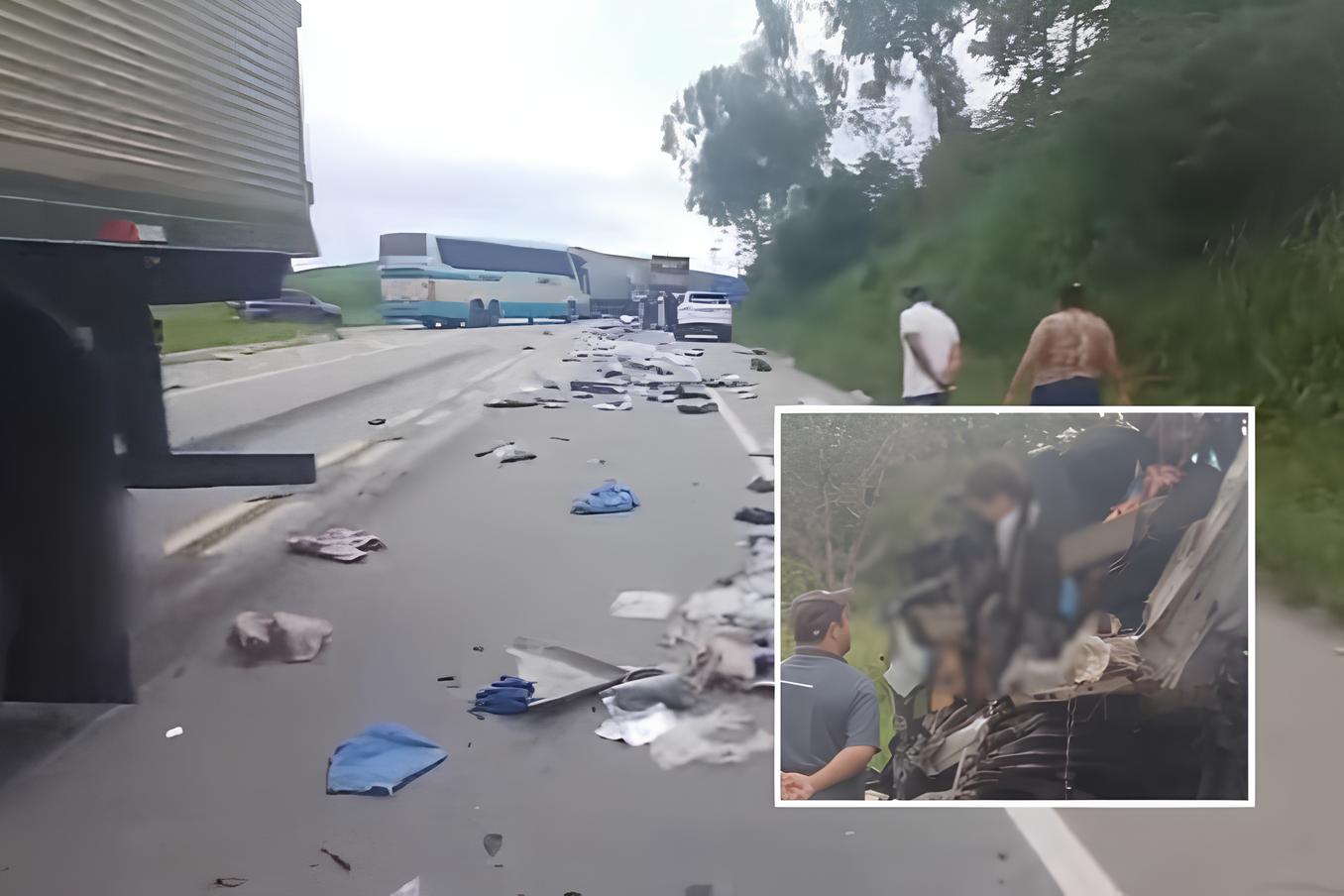 Pai deixa filho de 16 anos dirigir carreta e morre em acidente na BR-116