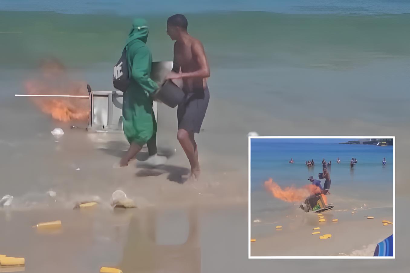 Banhistas mostram solidariedade em incêndio com carrinho de milho