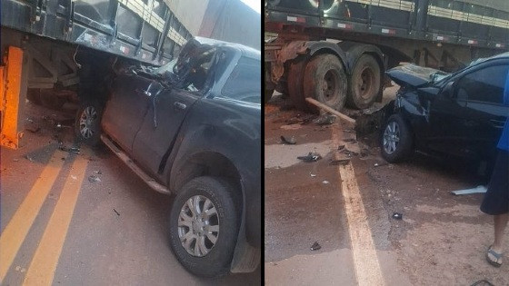 Colisão com caminhão na MT-208 mobiliza resgate e polícia