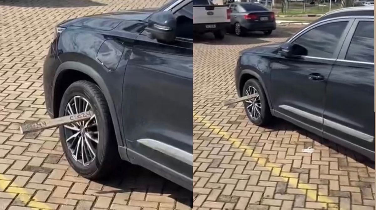 Motorista Adota Madeira Como Trava no Mato Grosso