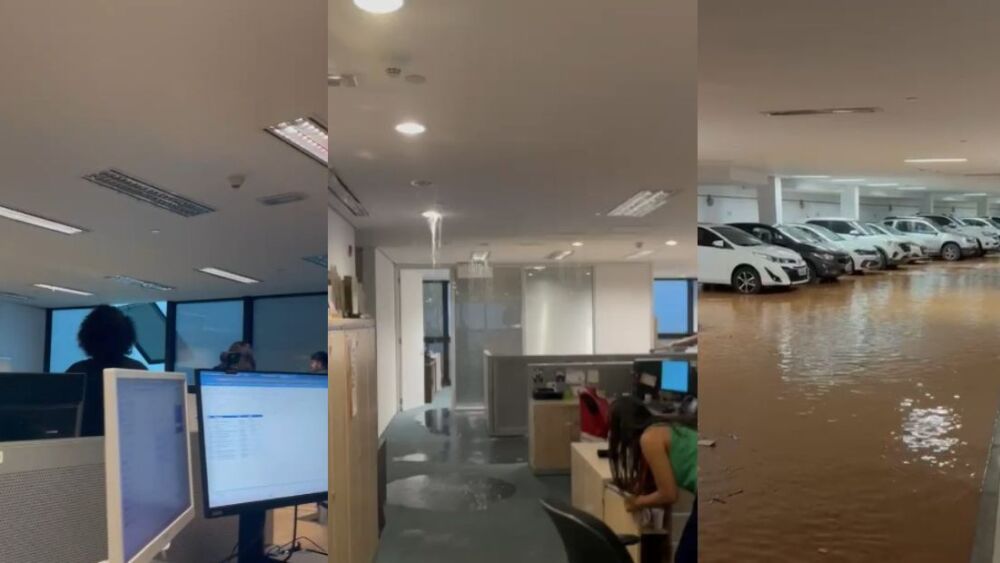 Cidade Administrativa de BH vira cenário de caos após temporal; VEJA VÍDEO