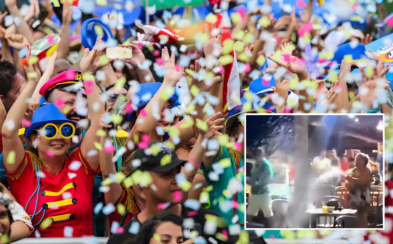 Mulher encerra farra em sua calçada jogando água foliões