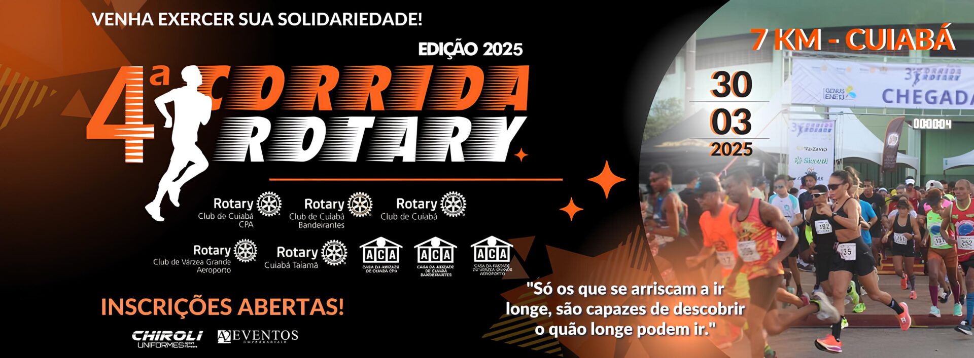 Corrida Rotary: evento em Cuiabá une esporte e solidariedade com inscrições revertidas para ações sociais
