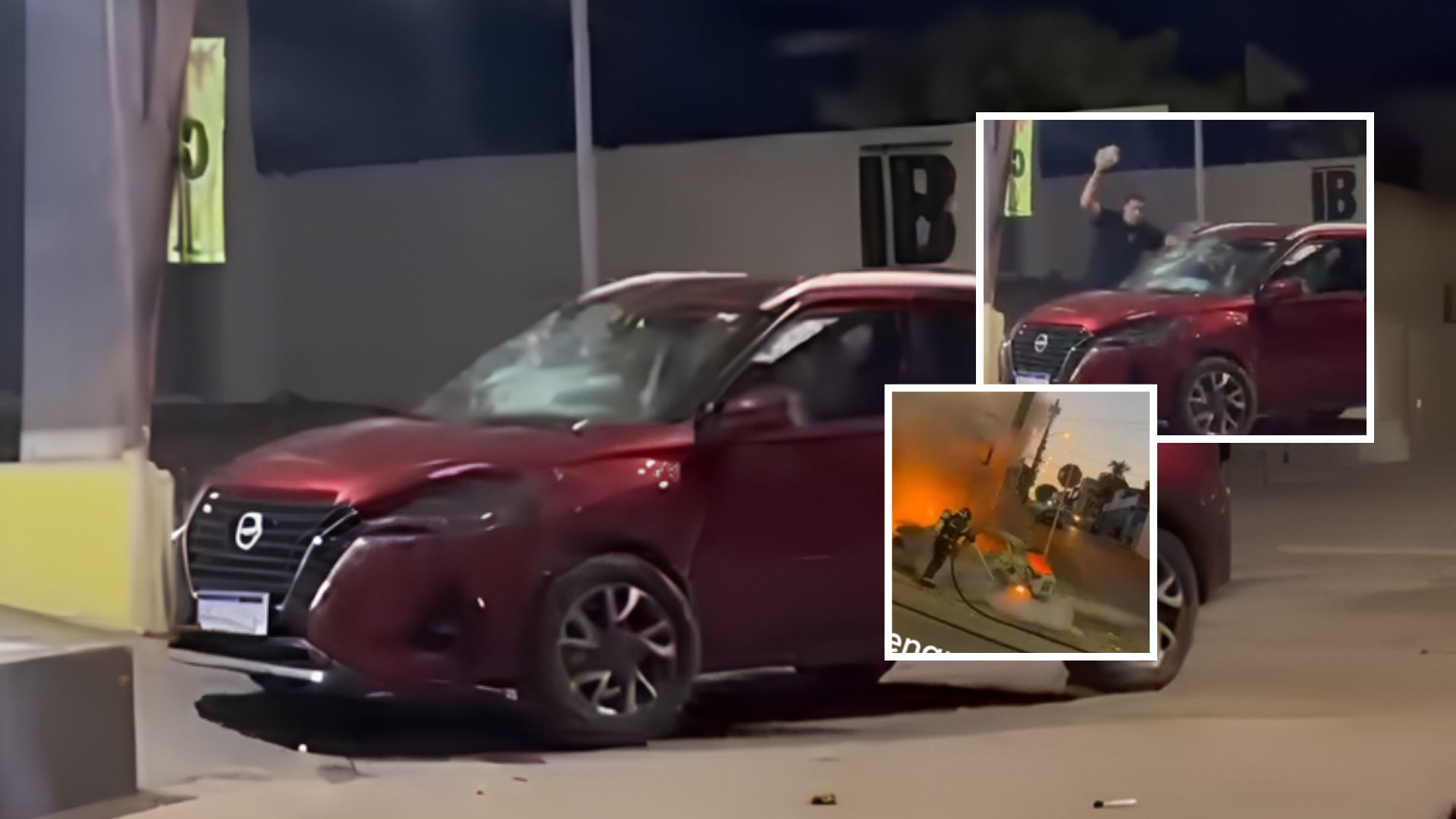 Carro é depredado e incendiado em confusão na Rodovia Emanuel Pinheiro; veja vídeo