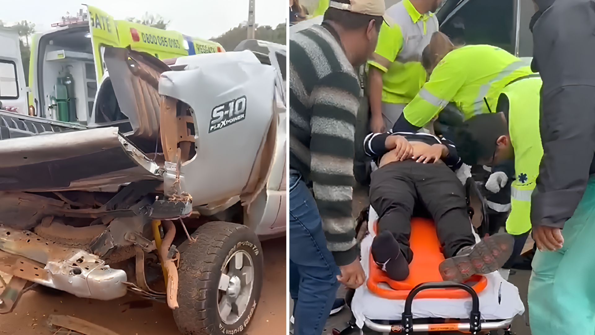 Caminhonete fica prensada entre dois caminhões e trânsito trava na rodovia dos Imigrantes; veja vídeo