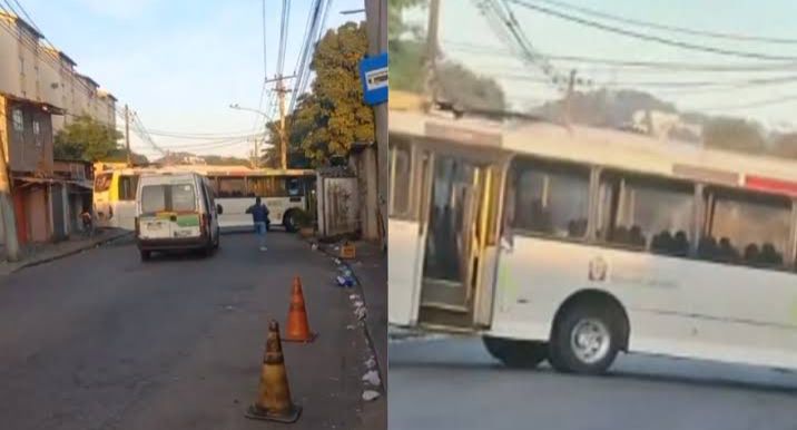 Ônibus é tomado por criminosos e usado como barricada durante operação da PM