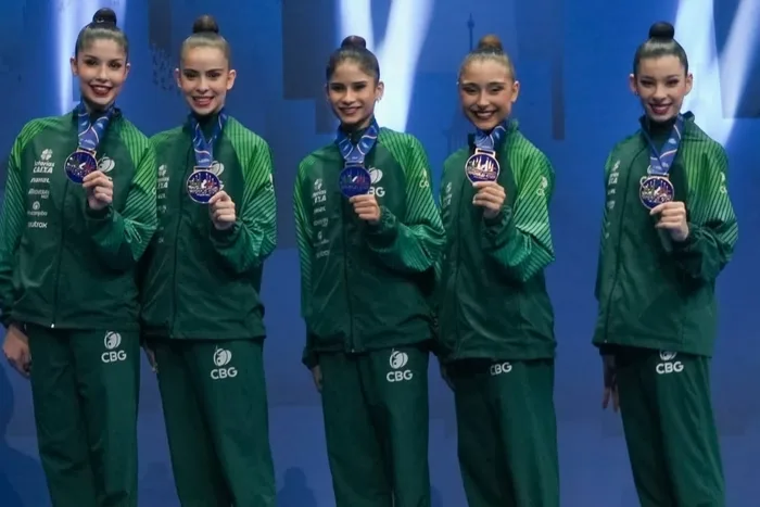 Ao som de “Evidências” Brasil garante bronze na ginástica rítmica na série mista; veja apresentação