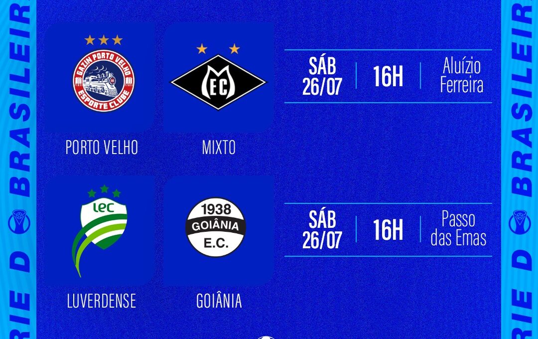 Classificados, Mixto e Luverdense buscam vantagem no mata-mata da Série D neste sábado