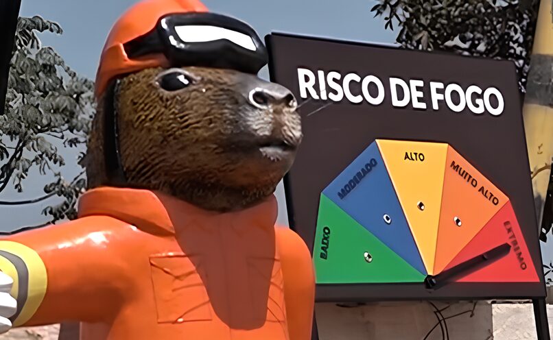 Mascote do Corpo de Bombeiros se torna atração educativa no Pantanal; veja vídeo