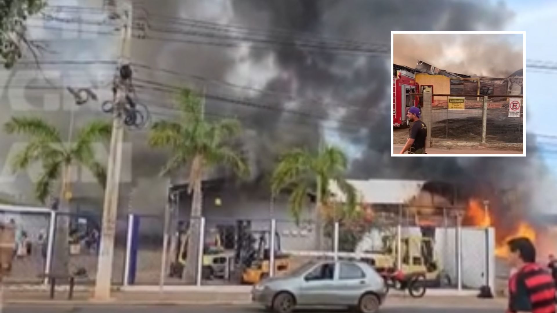 Incêndio atinge almoxarifado da Secretaria de Saúde em Várzea Grande; veja vídeo