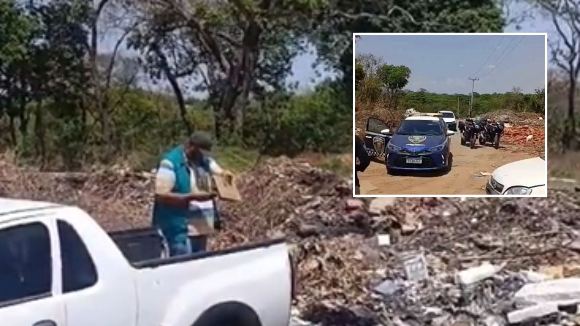 Dois homens são detidos em Várzea Grande por descarte irregular de resíduos; veja vídeo