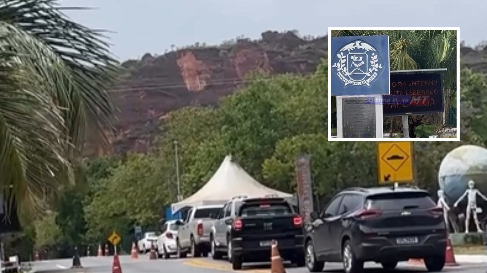 Obras no Portão do Inferno deixam trânsito em “pare e siga” na estrada para Chapada